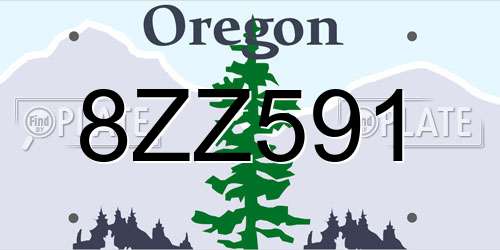 8ZZ591 Oregon License Plate