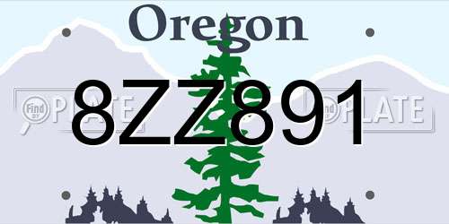 8ZZ891 Oregon License Plate