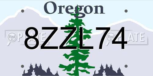 8ZZL74 Oregon License Plate