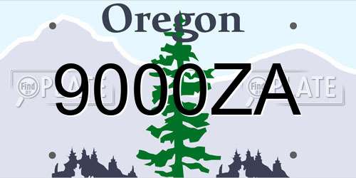 9000ZA Oregon License Plate