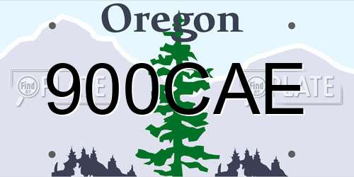 900CAE Oregon License Plate