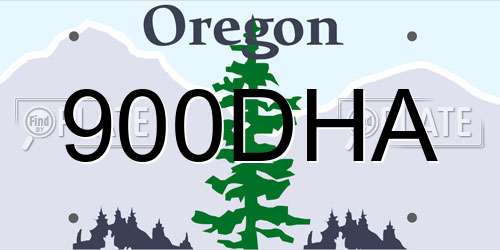 900DHA Oregon License Plate