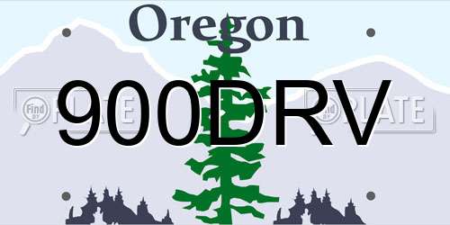 900DRV Oregon License Plate