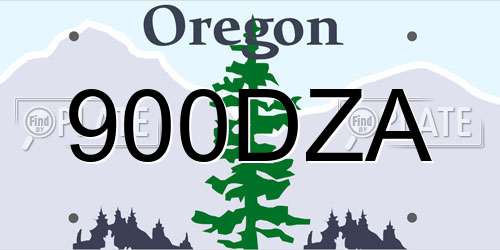 900DZA Oregon License Plate