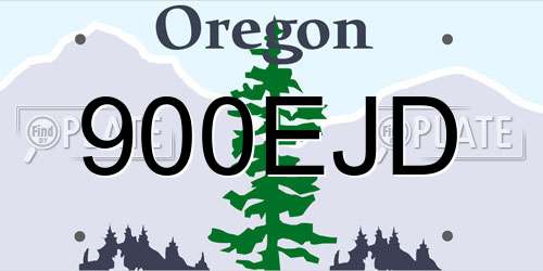 900EJD Oregon License Plate