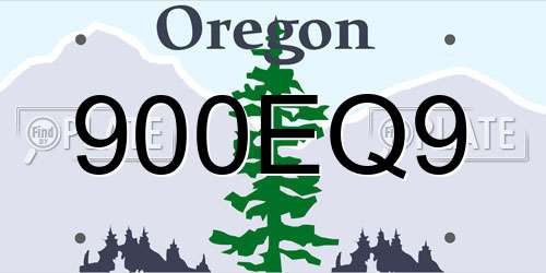 900EQ9 Oregon License Plate