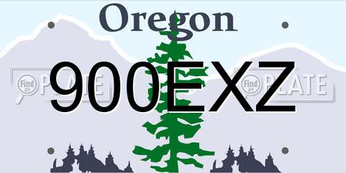 900EXZ Oregon License Plate