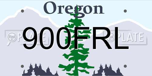 900FRL Oregon License Plate