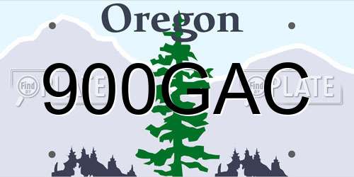 900GAC Oregon License Plate