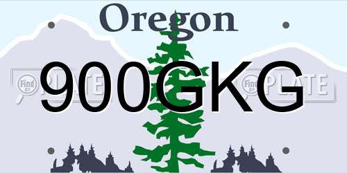 900GKG Oregon License Plate