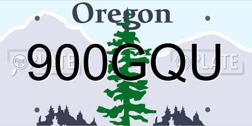 900GQU Oregon License Plate