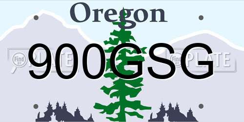 900GSG Oregon License Plate