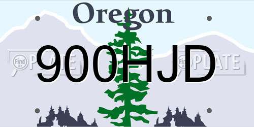 900HJD Oregon License Plate