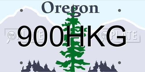 900HKG Oregon License Plate