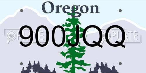900JQQ Oregon License Plate