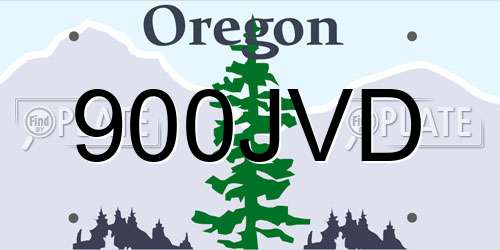 900JVD Oregon License Plate