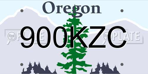 900KZC Oregon License Plate