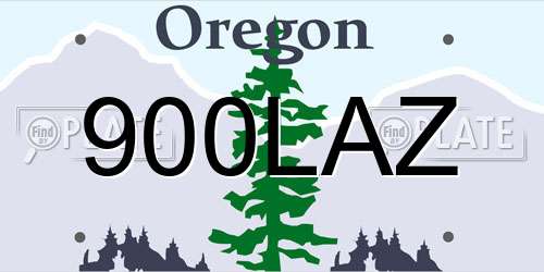 900LAZ Oregon License Plate