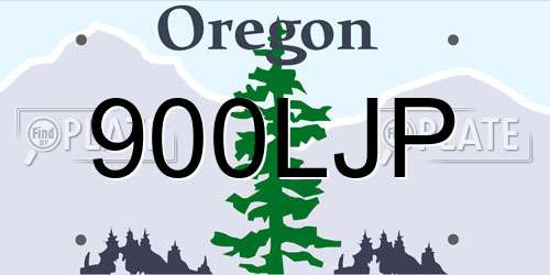 900LJP Oregon License Plate