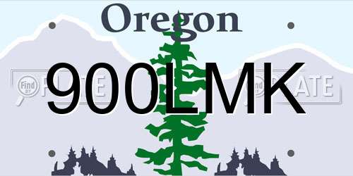 900LMK Oregon License Plate