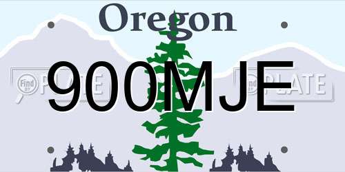 900MJE Oregon License Plate