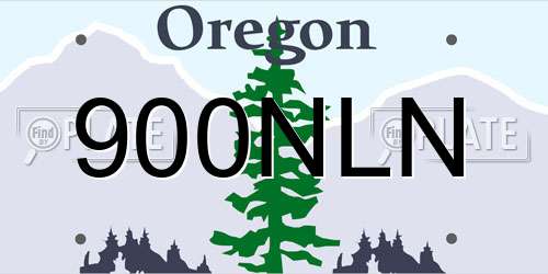 900NLN Oregon License Plate