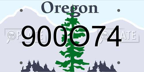 900O74 Oregon License Plate