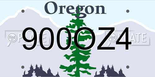 900OZ4 Oregon License Plate