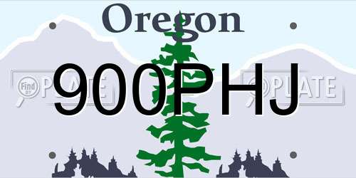 900PHJ Oregon License Plate