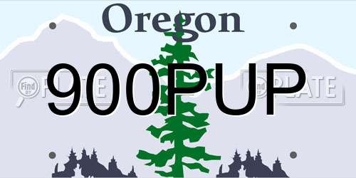 900PUP Oregon License Plate