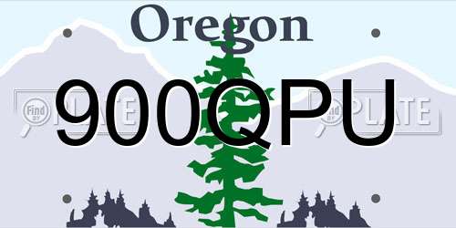 900QPU Oregon License Plate