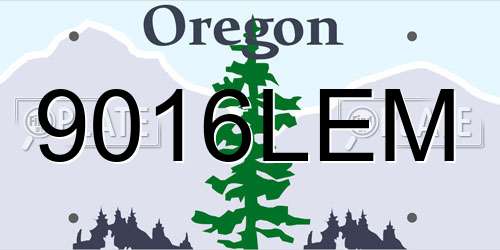 9016LEM Oregon License Plate