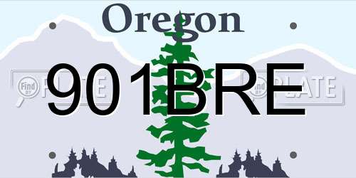901BRE Oregon License Plate