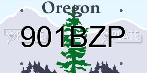 901BZP Oregon License Plate