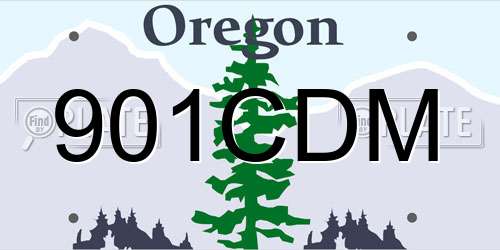901CDM Oregon License Plate
