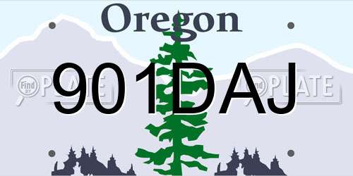 901DAJ Oregon License Plate
