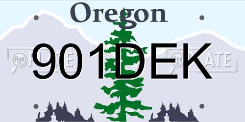901DEK Oregon License Plate