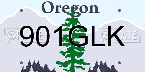 901GLK Oregon License Plate