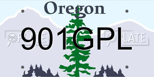 901GPL Oregon License Plate