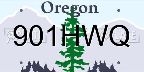 901HWQ Oregon License Plate