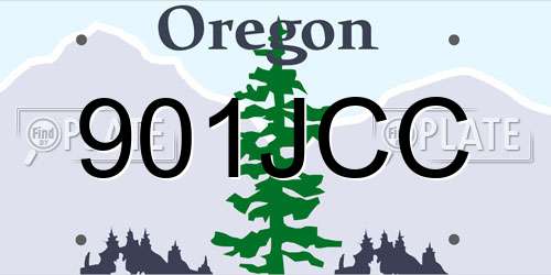 901JCC Oregon License Plate