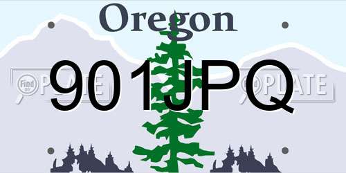 901JPQ Oregon License Plate