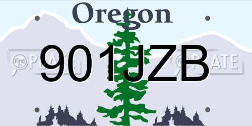 901JZB Oregon License Plate