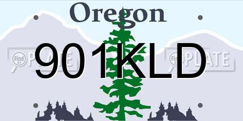 901KLD Oregon License Plate