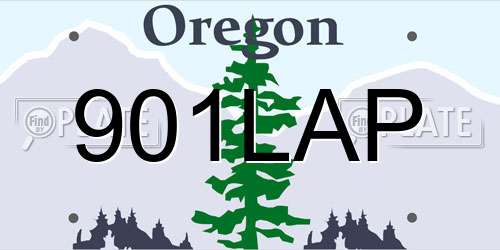 901LAP Oregon License Plate