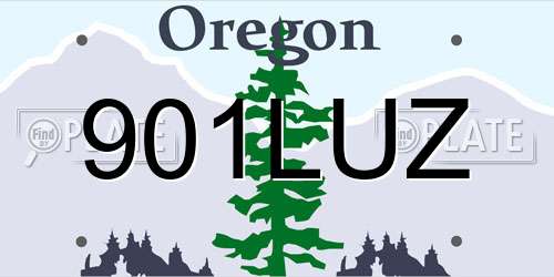 901LUZ Oregon License Plate