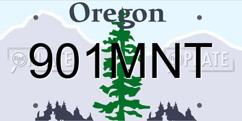 901MNT Oregon License Plate