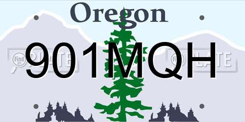 901MQH Oregon License Plate