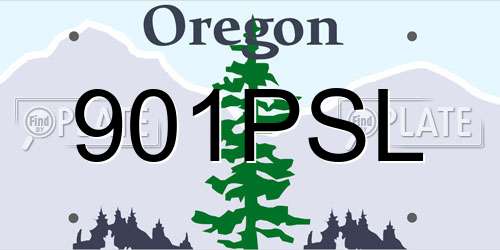 901PSL Oregon License Plate