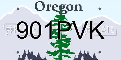 901PVK Oregon License Plate